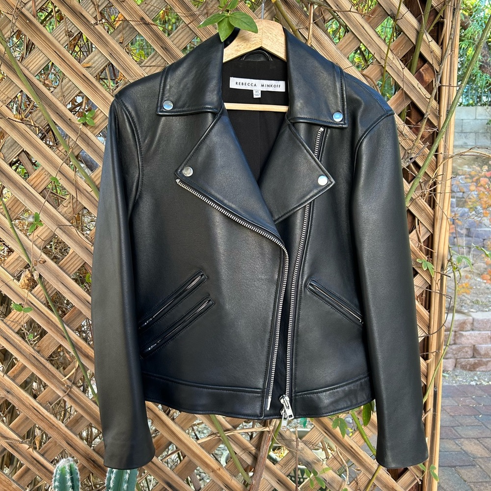 Rebecca Minkoff Black Leather Motorcycle Jacket